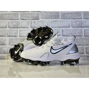 Nike Mens 11.5 Force Trout 9 Elite MCS Baseball Cleats White/Silver FZ0884-102